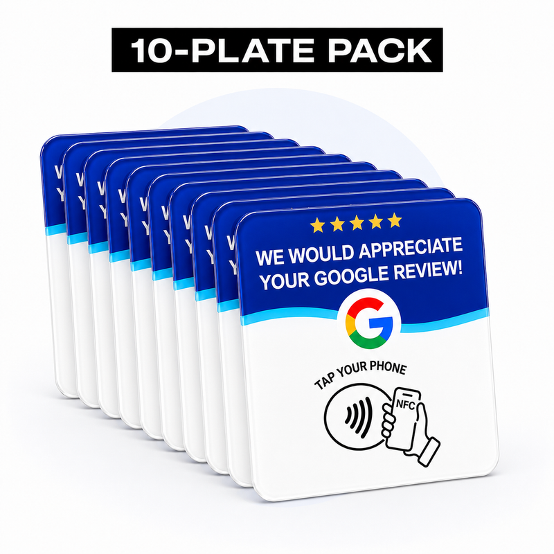 RepHero Google review plate 10-plate pack
