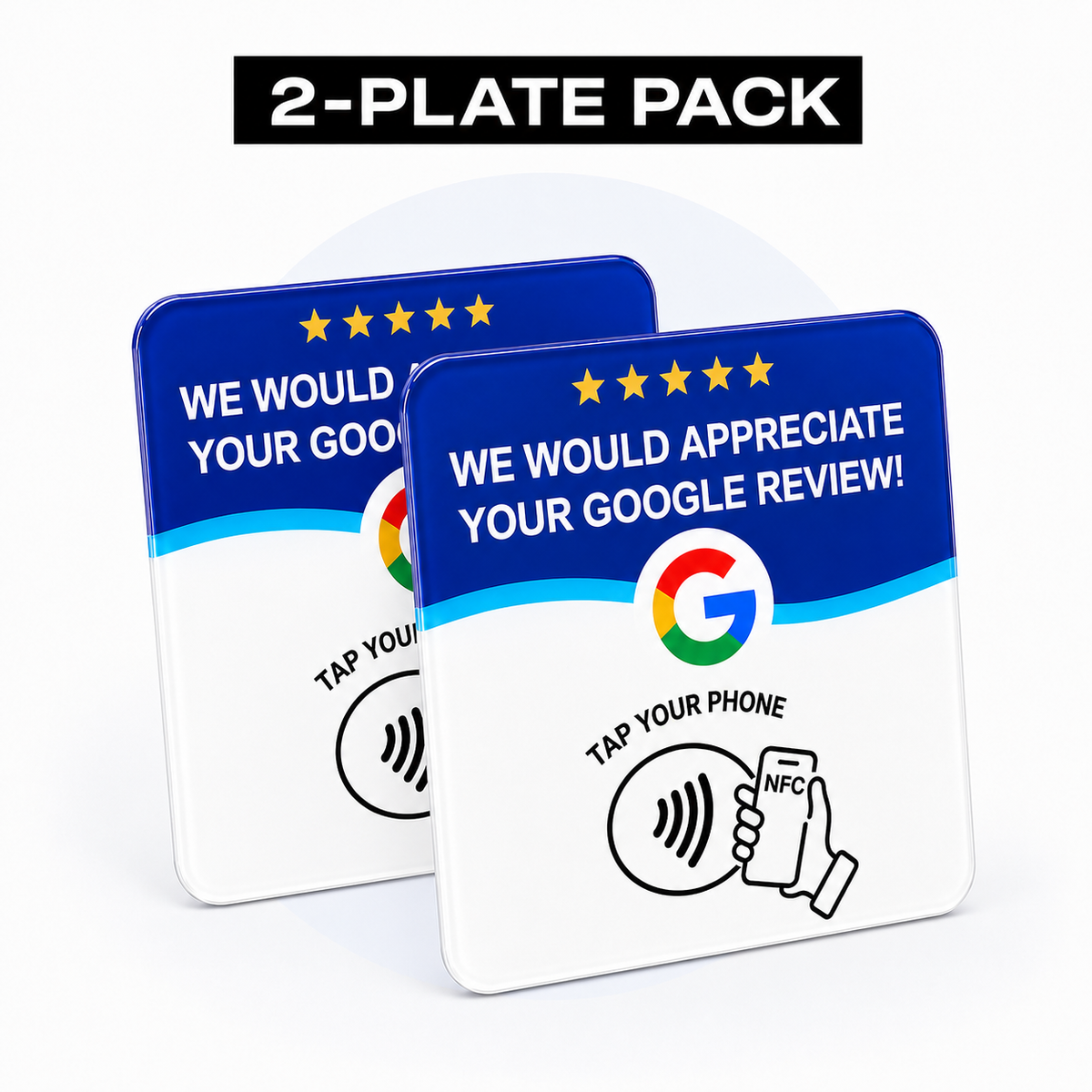RepHero Google review plate 2-plate pack